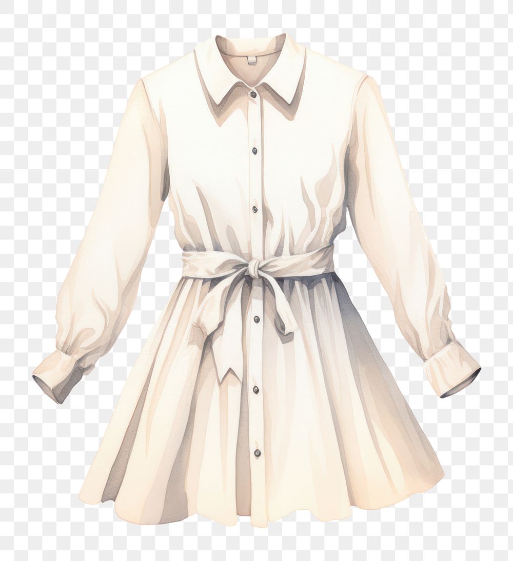 PNG  Shirt dress sleeve blouse white. AI generated Image by rawpixel.
