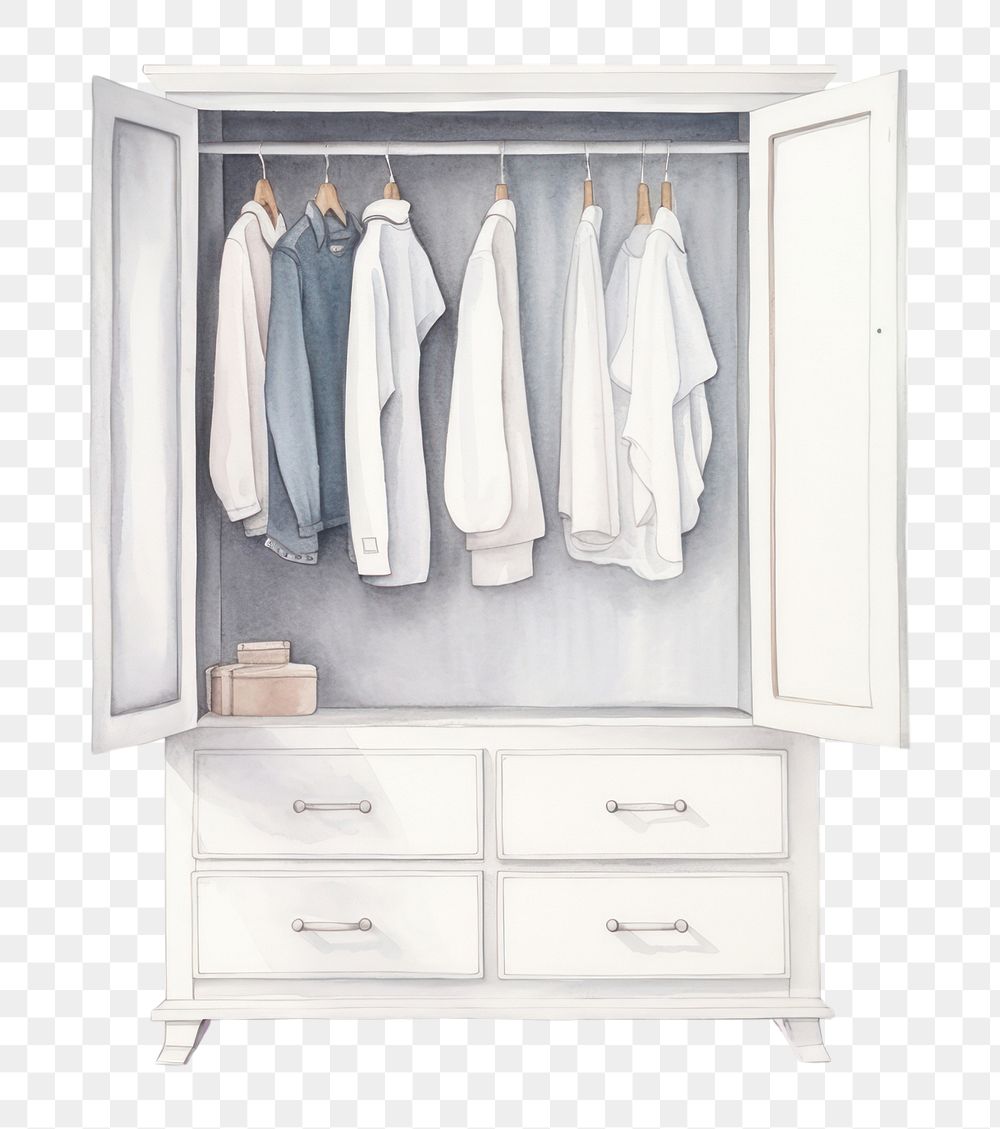 PNG  Wardrobe furniture coathanger cupboard. AI generated Image by rawpixel.
