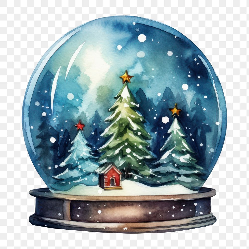 PNG Christmas snowglobe plant tree illuminated. AI generated Image by rawpixel.