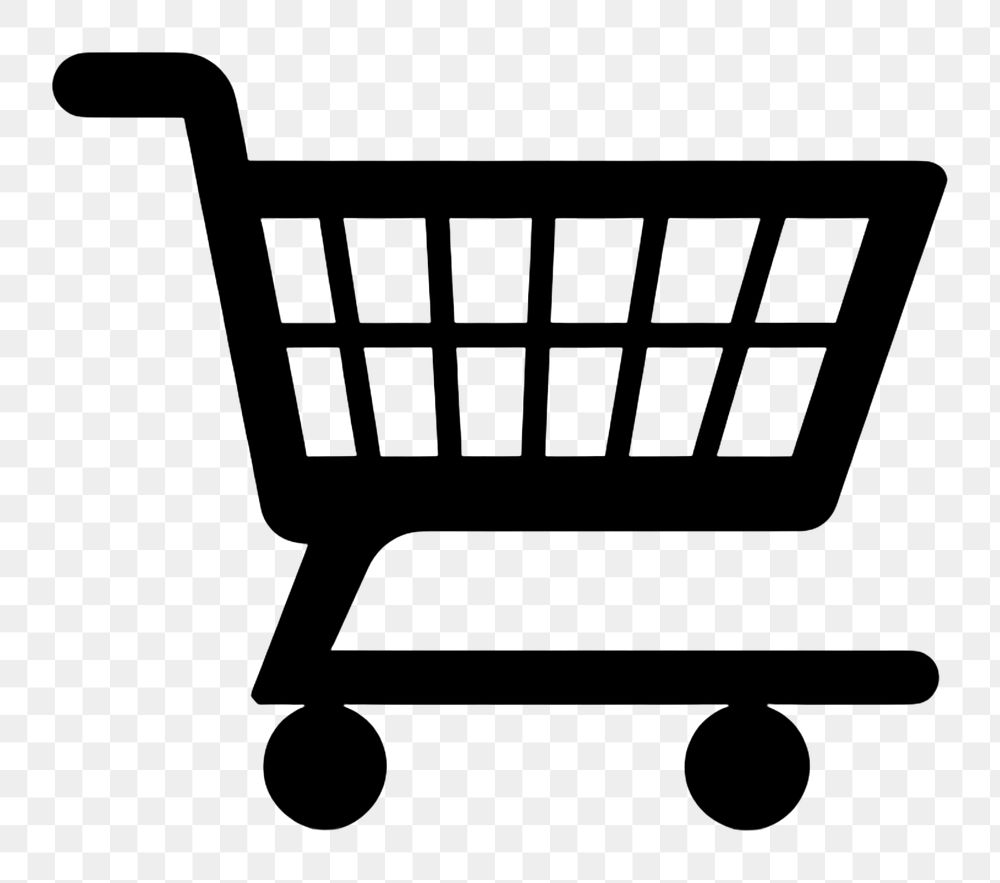 PNG A simple shopping cart icon white background consumerism supermarket. AI generated Image by rawpixel.