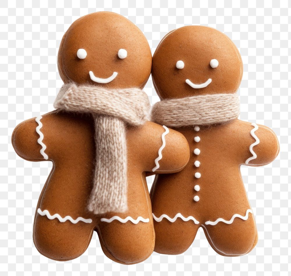 PNG Gingerbread couple snowman cookie winter