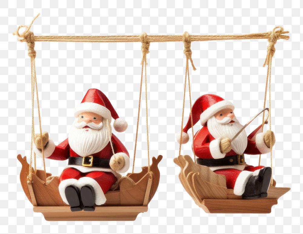 PNG  Puppet santa sleigh Puppets toy white background representation. AI generated Image by rawpixel.