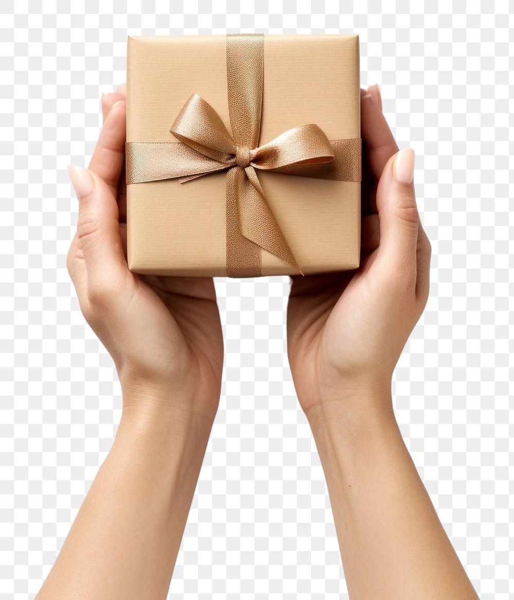 PNG A hand passing a gift box adult white background celebration. AI generated Image by rawpixel.