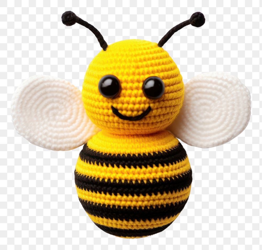 PNG Bee crochet cartoon animal. AI generated Image by rawpixel.