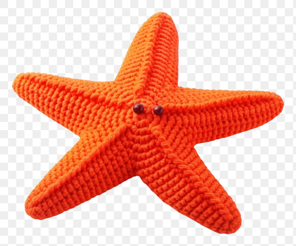 PNG Cartoon starfish crochet white background invertebrate. AI generated Image by rawpixel.