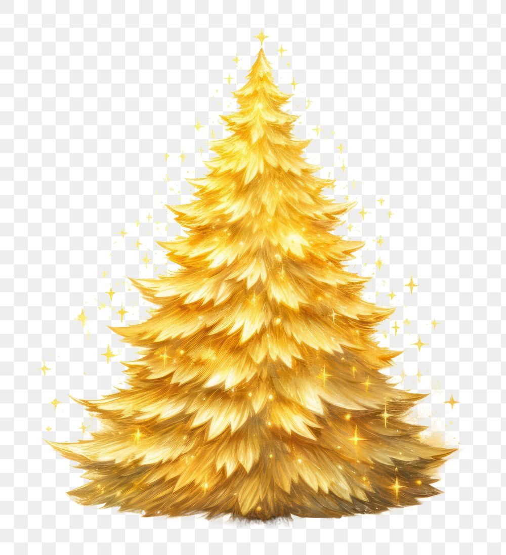 PNG Golden christmas tree plant illuminated celebration. AI generated Image by rawpixel.