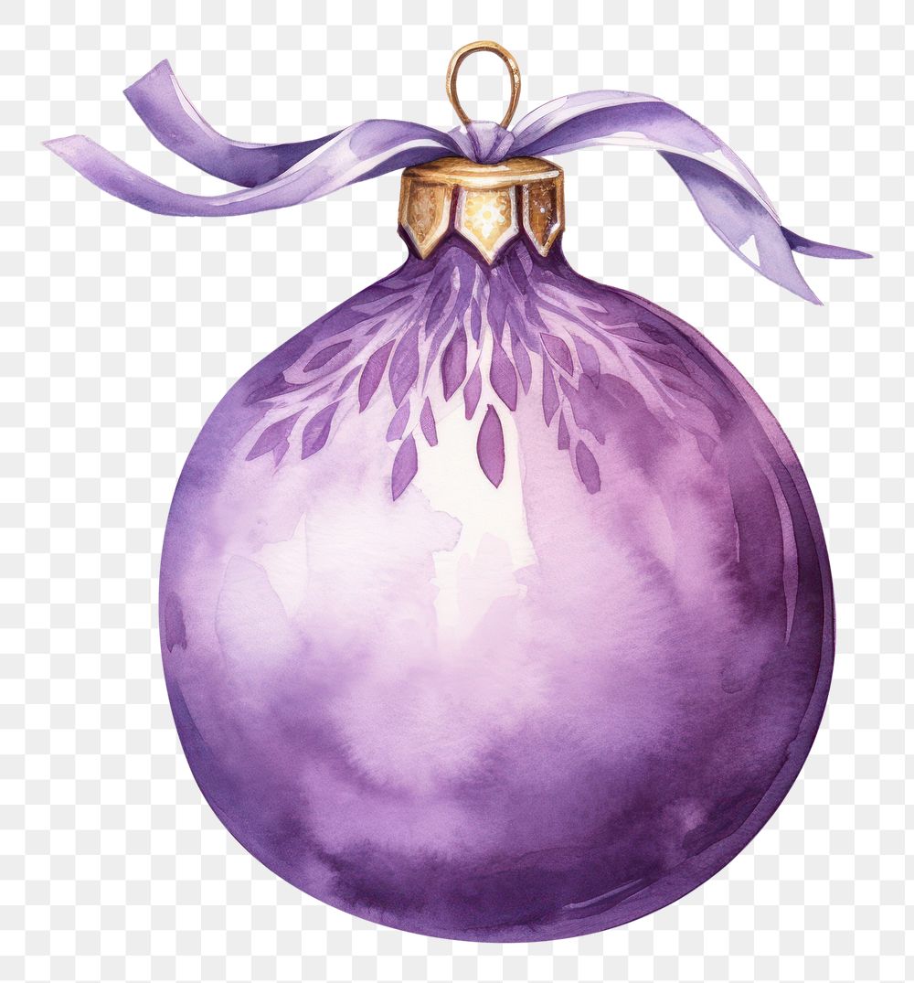 PNG Christmas bauble purple amethyst plant. 