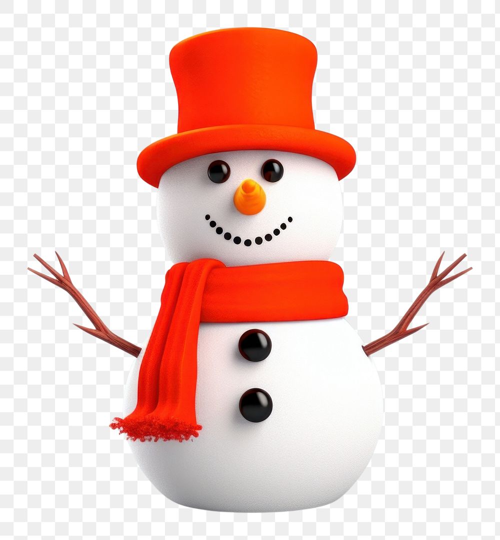 PNG Snowman winter white red. AI generated Image by rawpixel.
