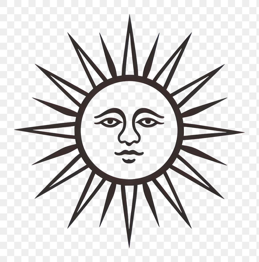 PNG  Celestial sun drawing sketch white. AI generated Image by rawpixel.