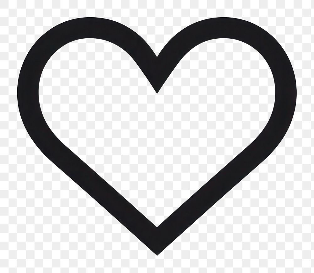 PNG  Heart icon symbol white line. AI generated Image by rawpixel.