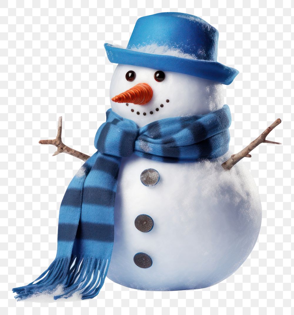 PNG Snowman winter blue anthropomorphic. AI generated Image by rawpixel.