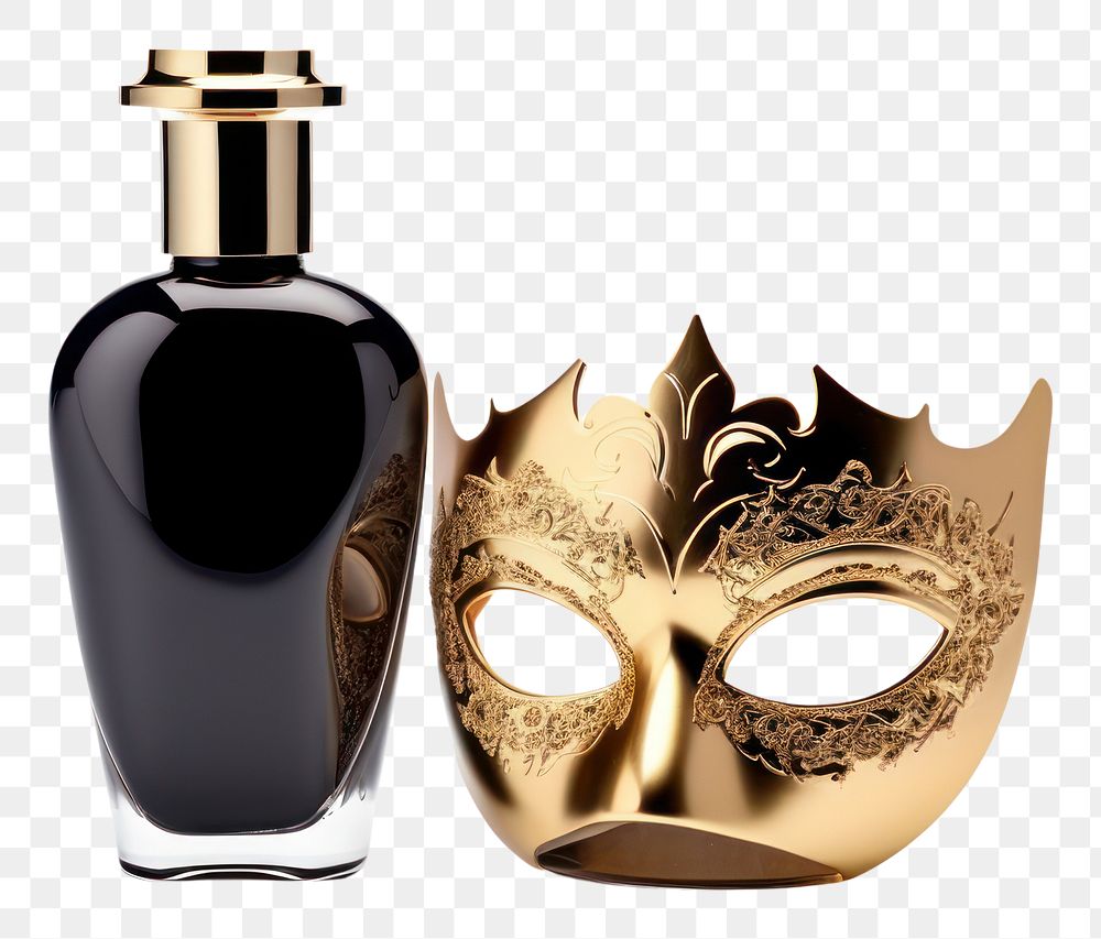 PNG  Perfume bottle black mask. AI generated Image by rawpixel.