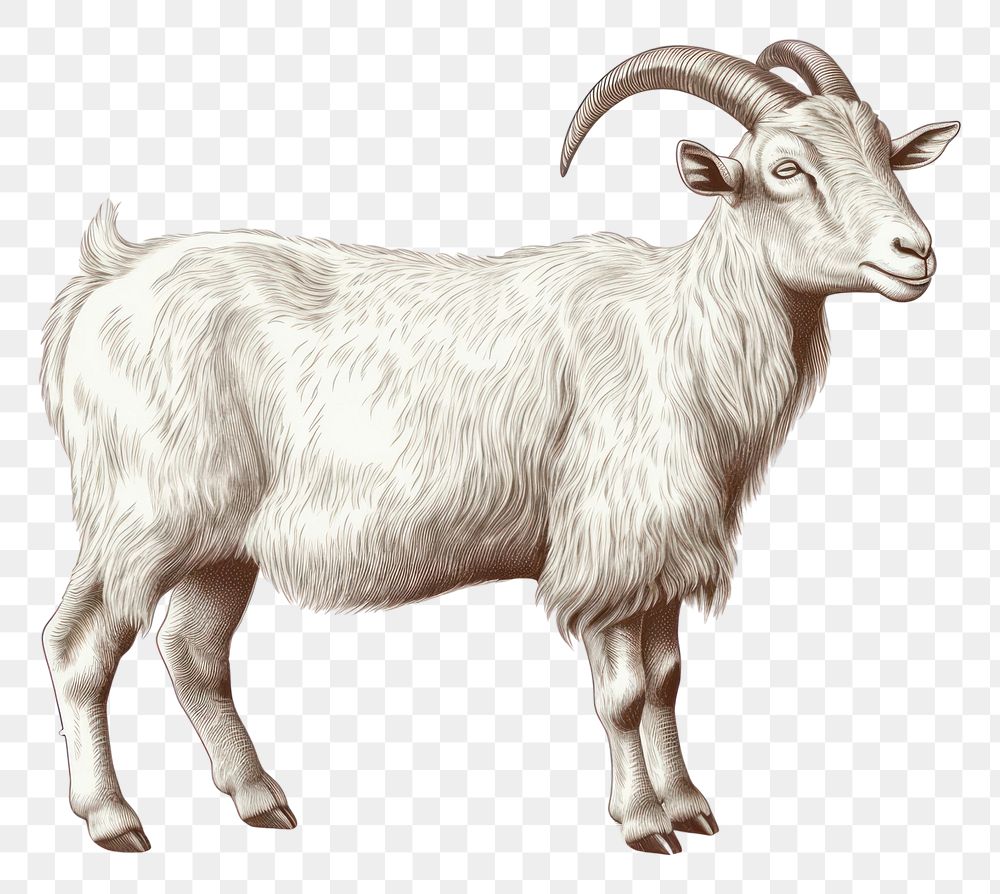 PNG  Goat standing livestock drawing animal. AI generated Image by rawpixel.