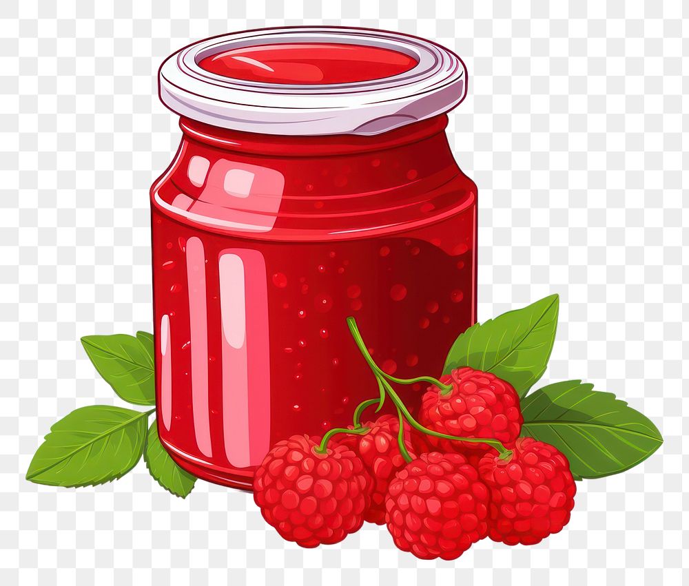 PNG  Tropical berry jar raspberry fruit. AI generated Image by rawpixel.