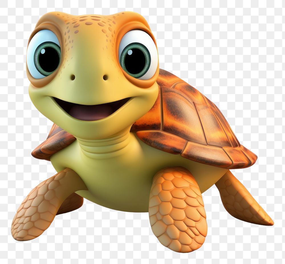 PNG  Cartoon sea turtle reptile animal white background