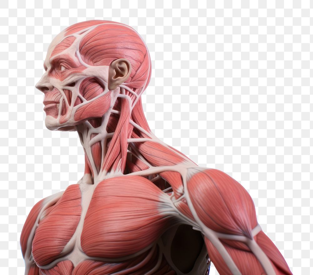PNG  Anatomy model adult torso bodybuilding. AI generated Image by rawpixel.