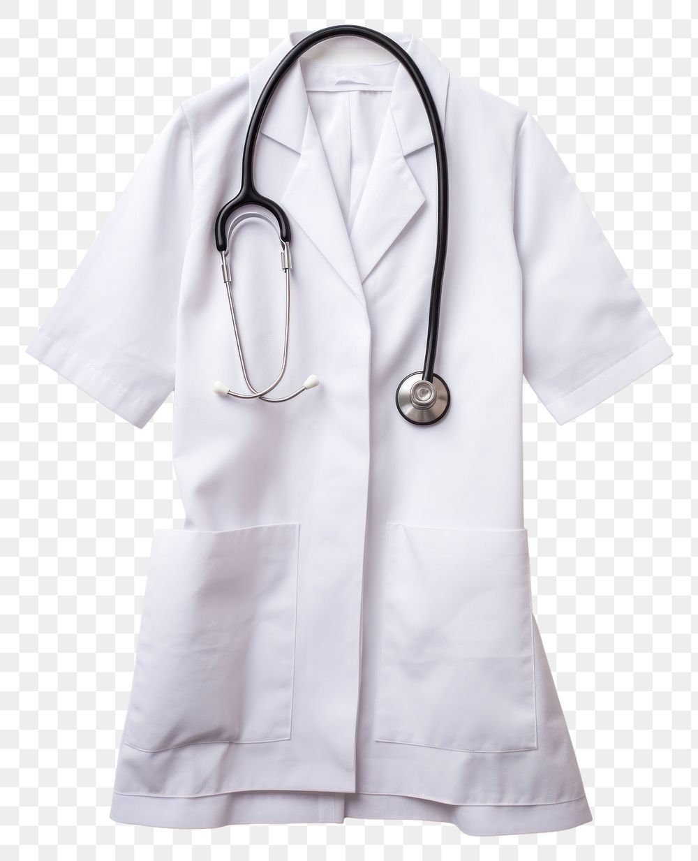 PNG Stethoscope white outerwear physician. AI generated Image by rawpixel.