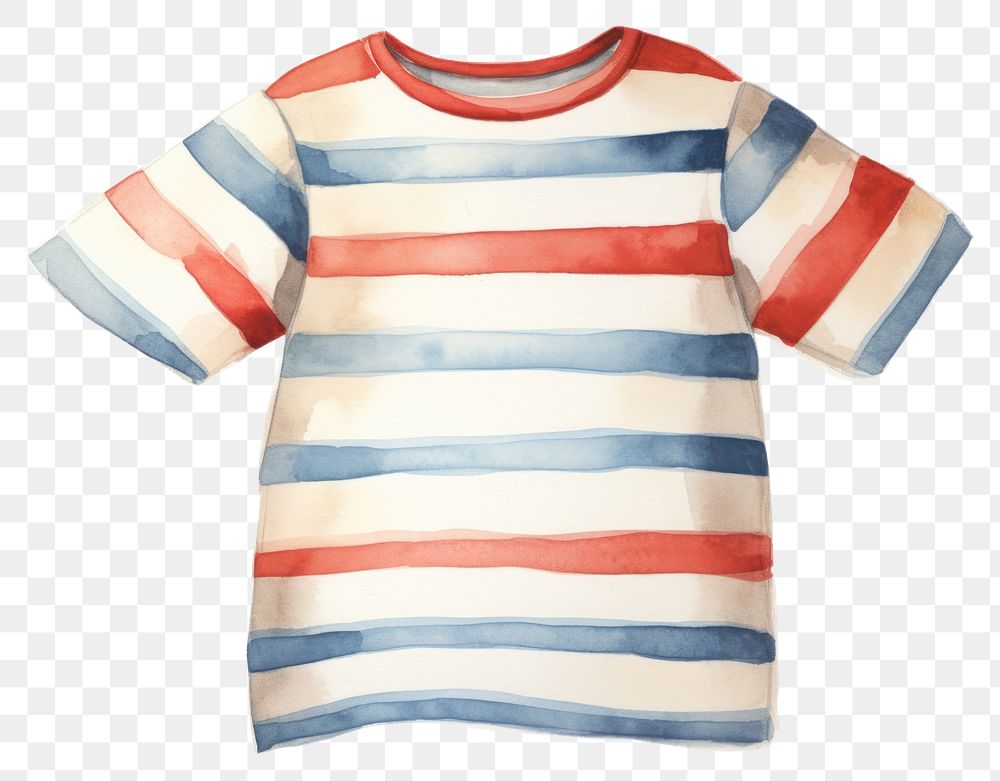PNG striped t-shirt, watercolor fashion element, transparent background