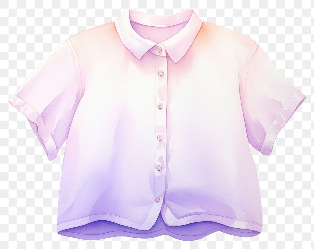 PNG white shirt, watercolor fashion element, transparent background