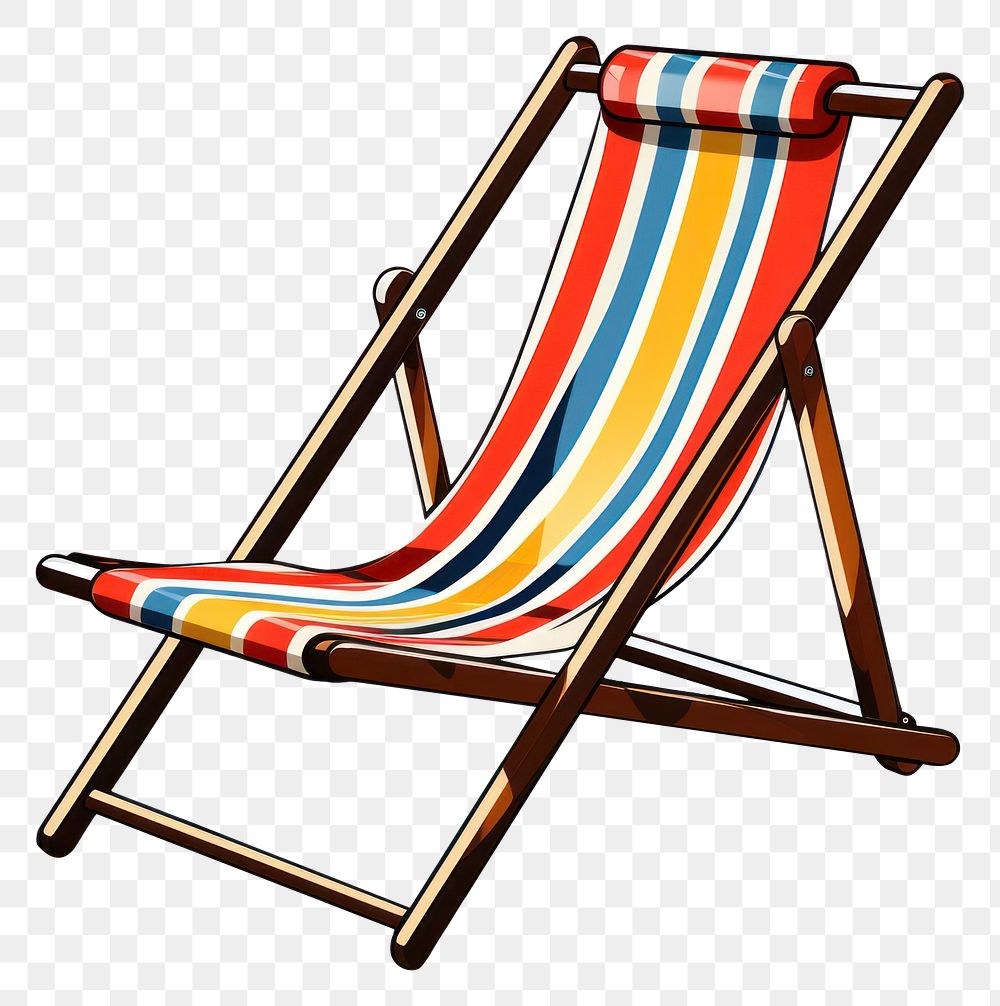 PNG Beach chair furniture white background relaxation. AI generated Image by rawpixel.