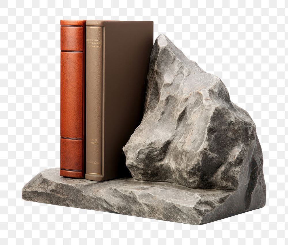 PNG Bookend publication furniture rock. AI generated Image by rawpixel.
