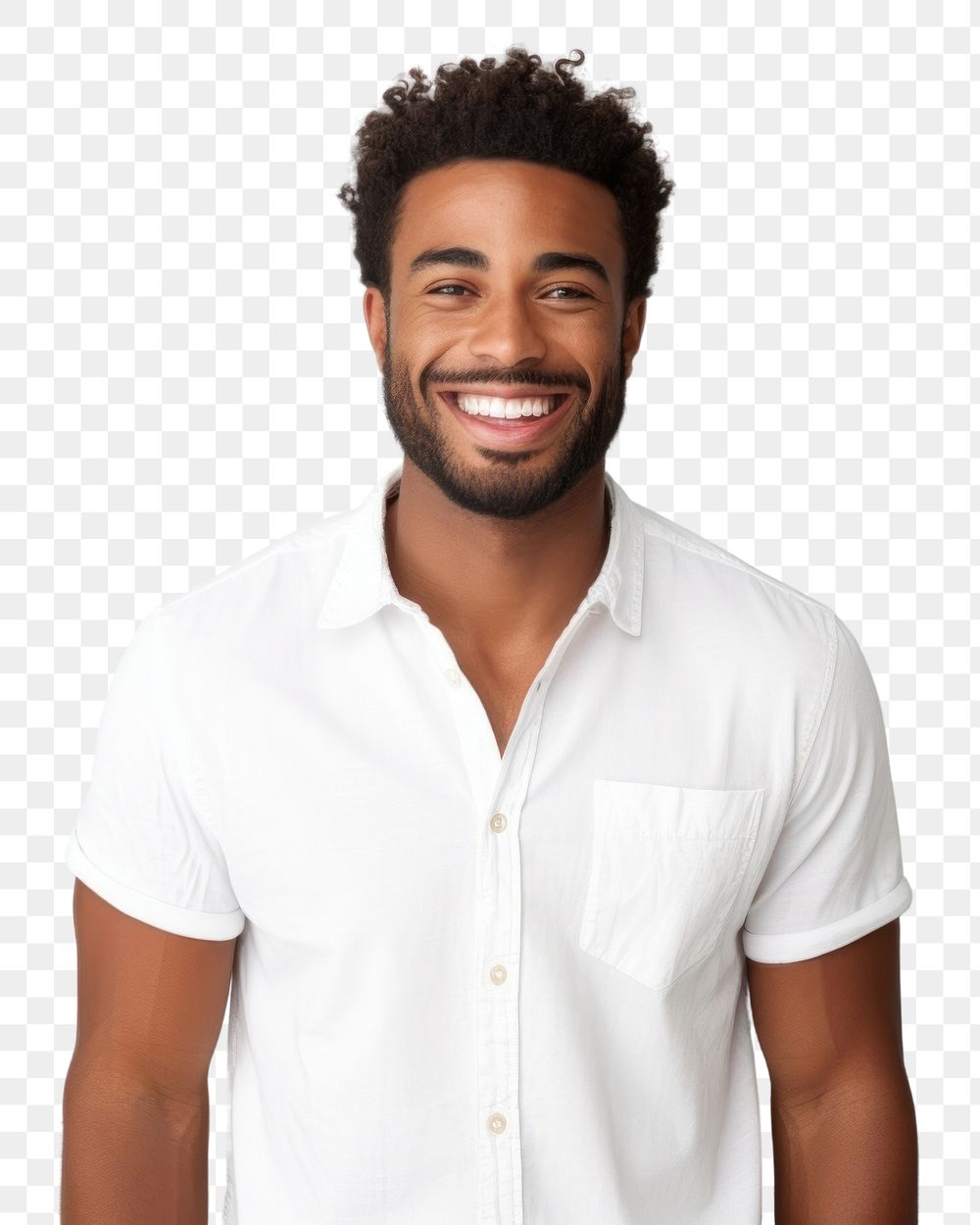 PNG  Shirt adult smile hairstyle. AI generated Image by rawpixel.