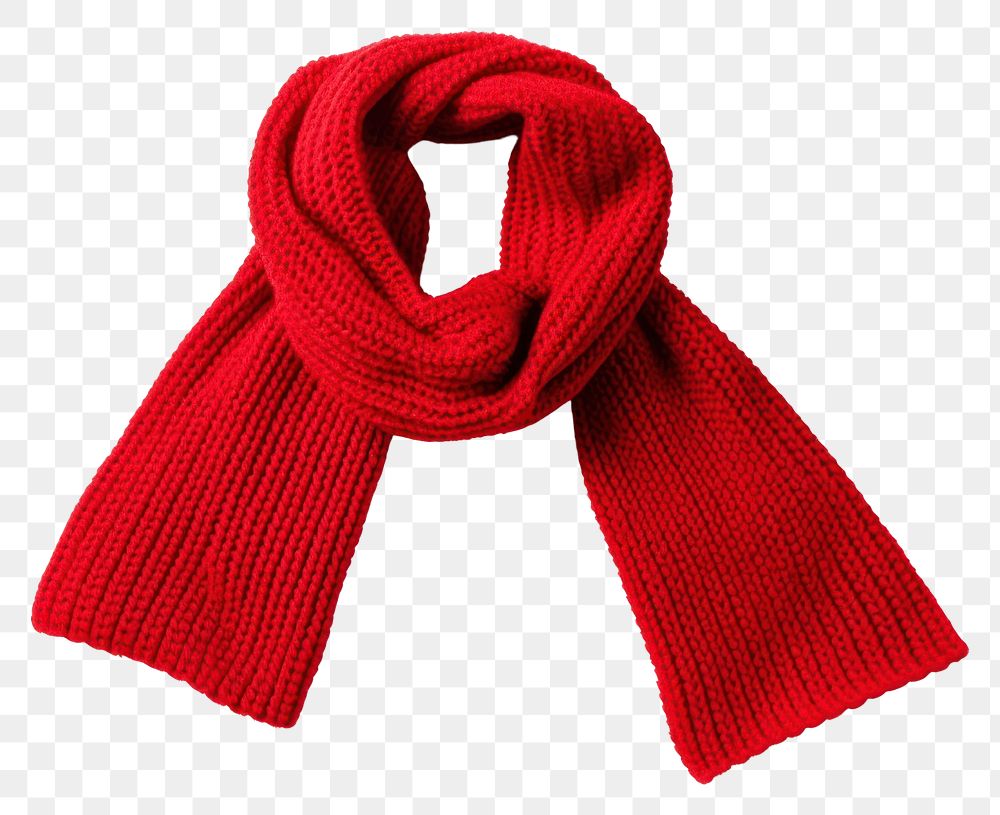 PNG Red knit scarf red white background outerwear. AI generated Image by rawpixel.