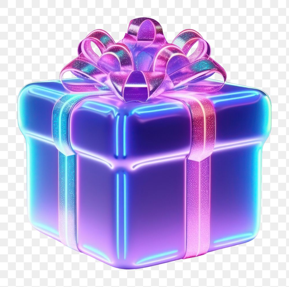 PNG Gift christmas purple neon
