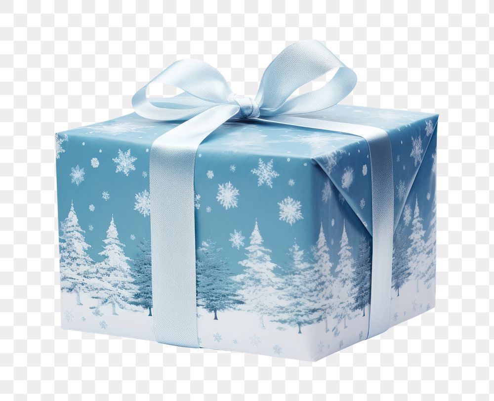 PNG Winter gift white box white background. AI generated Image by rawpixel.