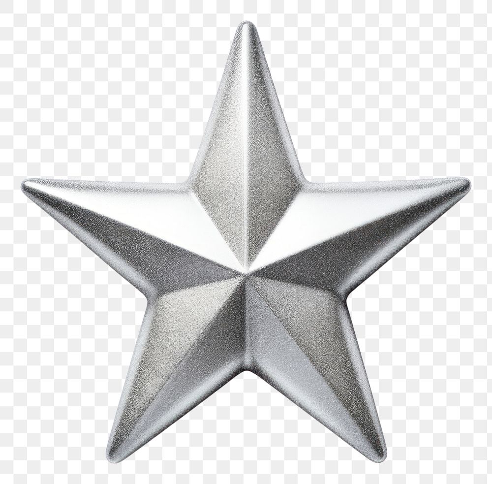 PNG Star silver symbol white background. 