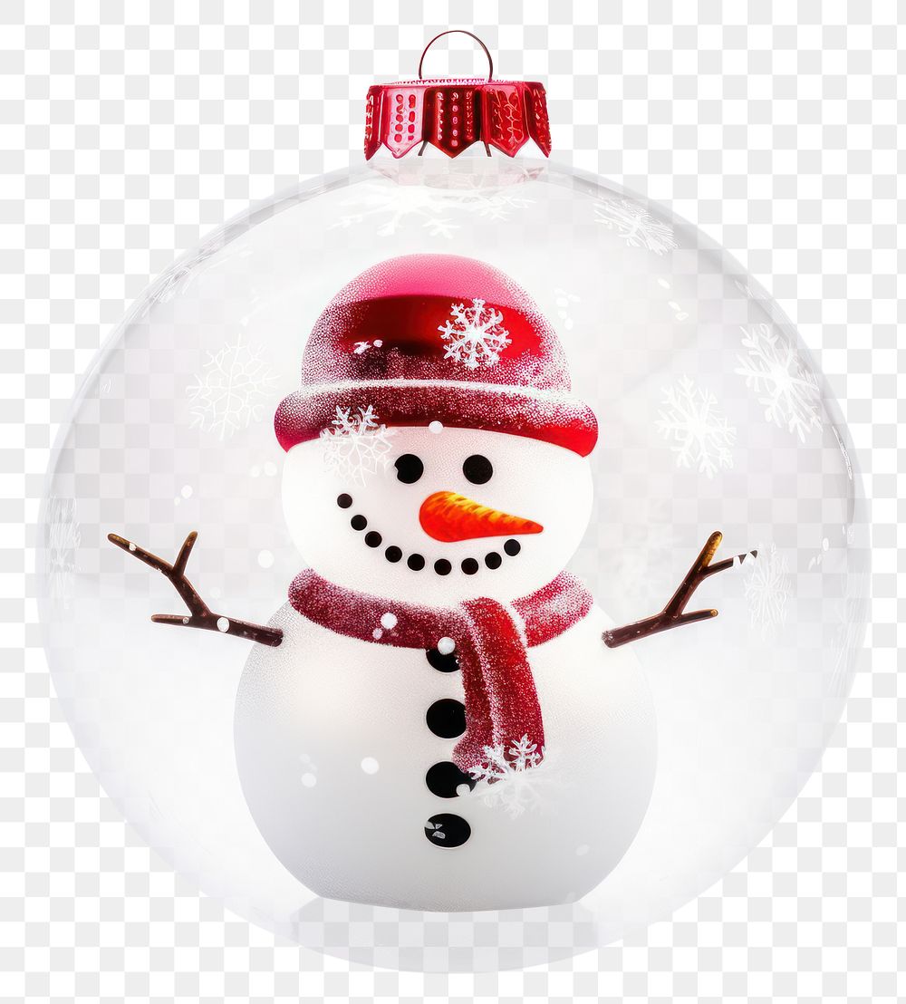 PNG Christmas ornament ball snow christmas snowman. AI generated Image by rawpixel.