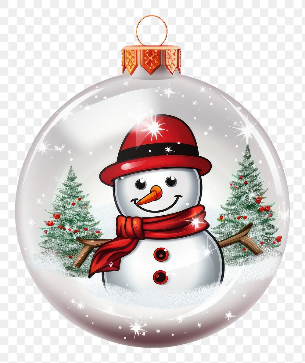 PNG Christmas ornament ball christmas snow snowman. AI generated Image by rawpixel.