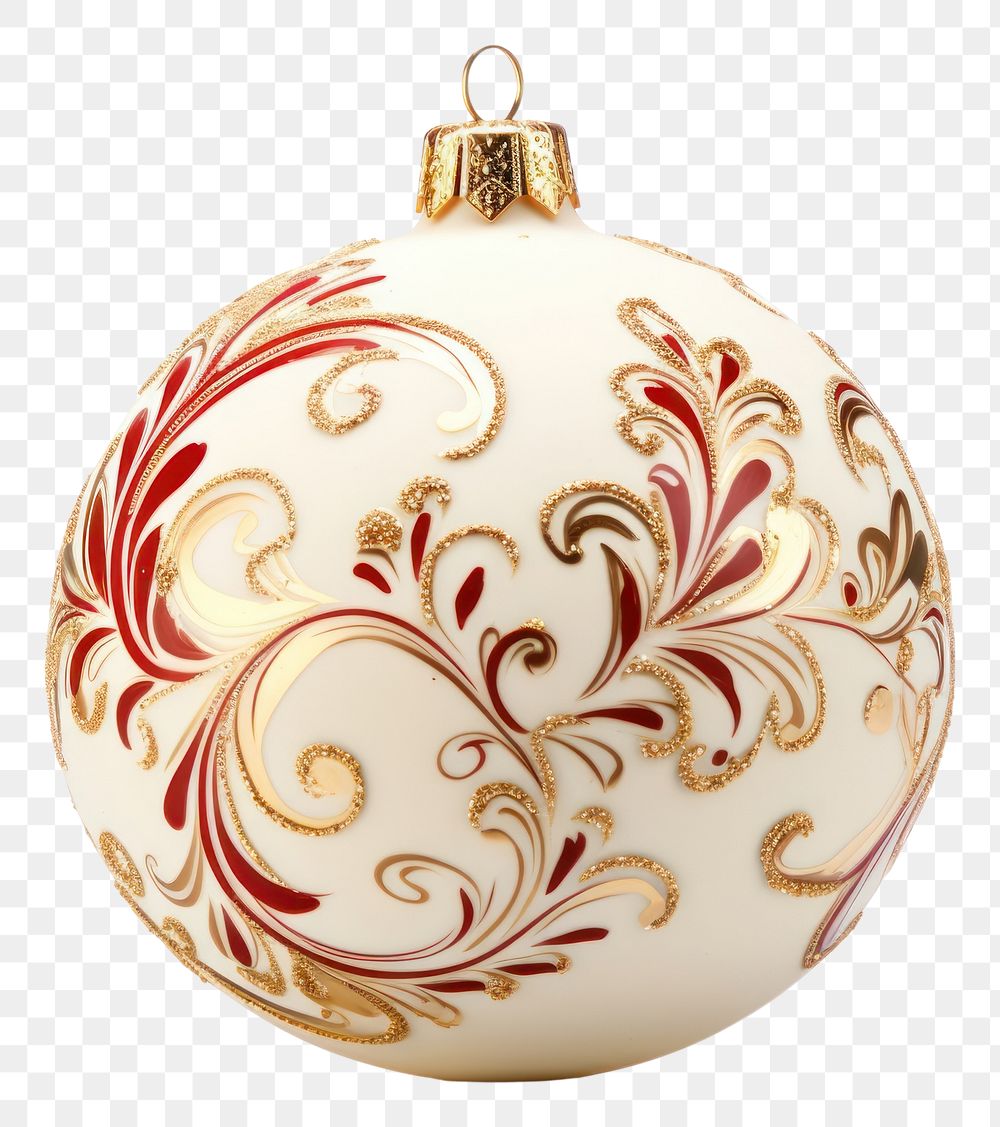 PNG Ornament ball christmas pattern white. AI generated Image by rawpixel.