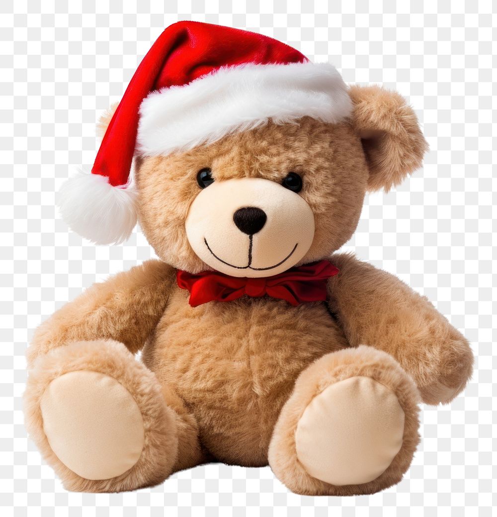 PNG Merry christmas plush cute bear. AI generated Image by rawpixel.