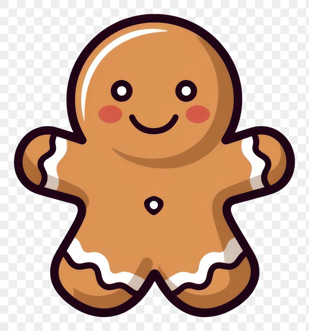 PNG Gingerbread cartoon clipart cookie face anthropomorphic. AI generated Image by rawpixel.