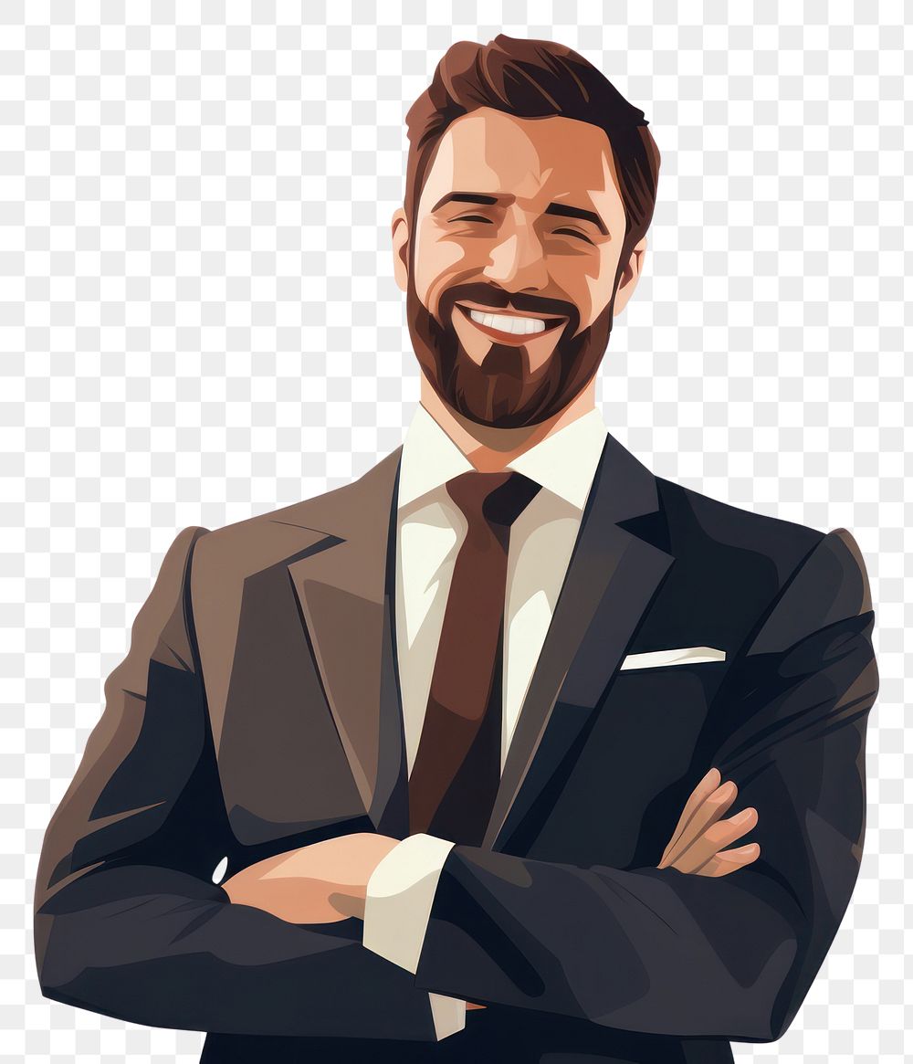 PNG Businessman portrait adult smile. AI generated Image by rawpixel.