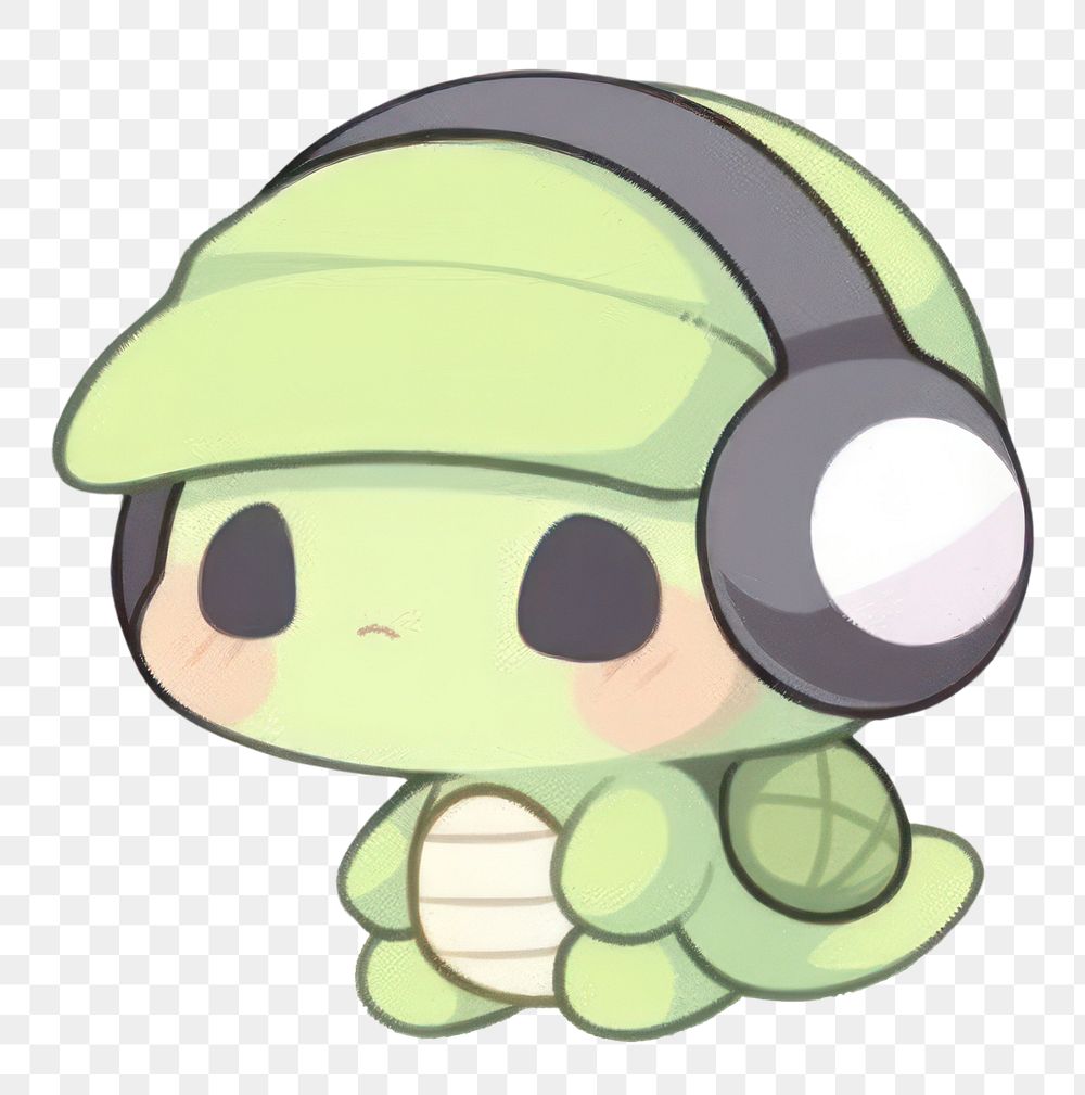 PNG Turtle character cartoon drawing headphones. AI generated Image by rawpixel.