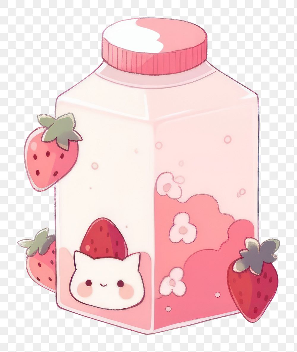 PNG Strawberry container cartoon bottle. 