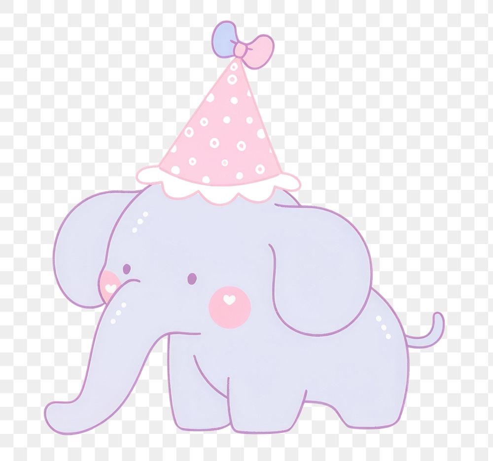 PNG Birthday elephant drawing animal mammal. AI generated Image by rawpixel.