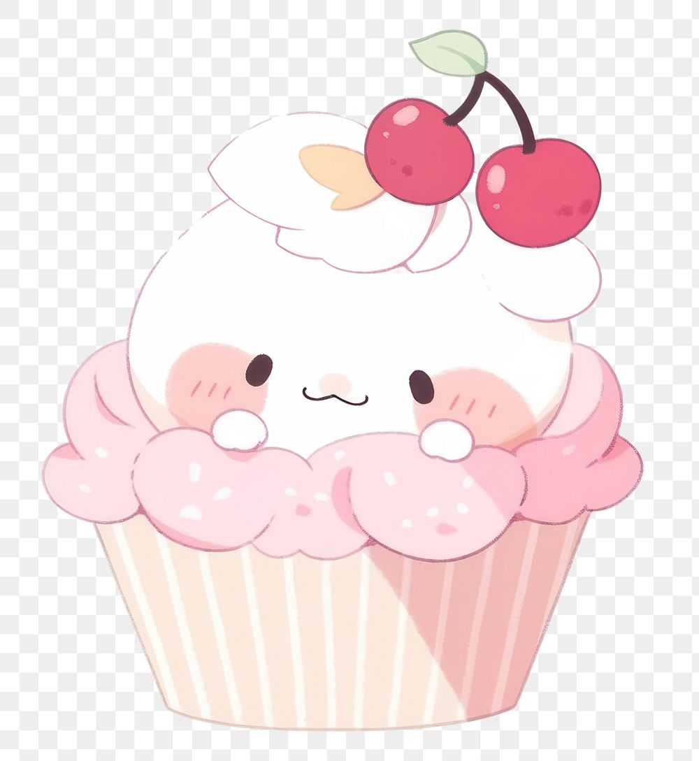 PNG Cupcake dessert drawing cream. AI generated Image by rawpixel.