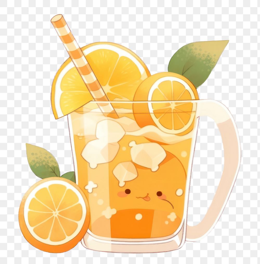 PNG Orange juice cocktail lemonade mojito. AI generated Image by rawpixel.