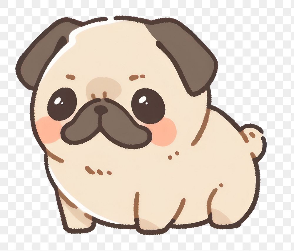 PNG Pug dog drawing animal mammal. AI generated Image by rawpixel.