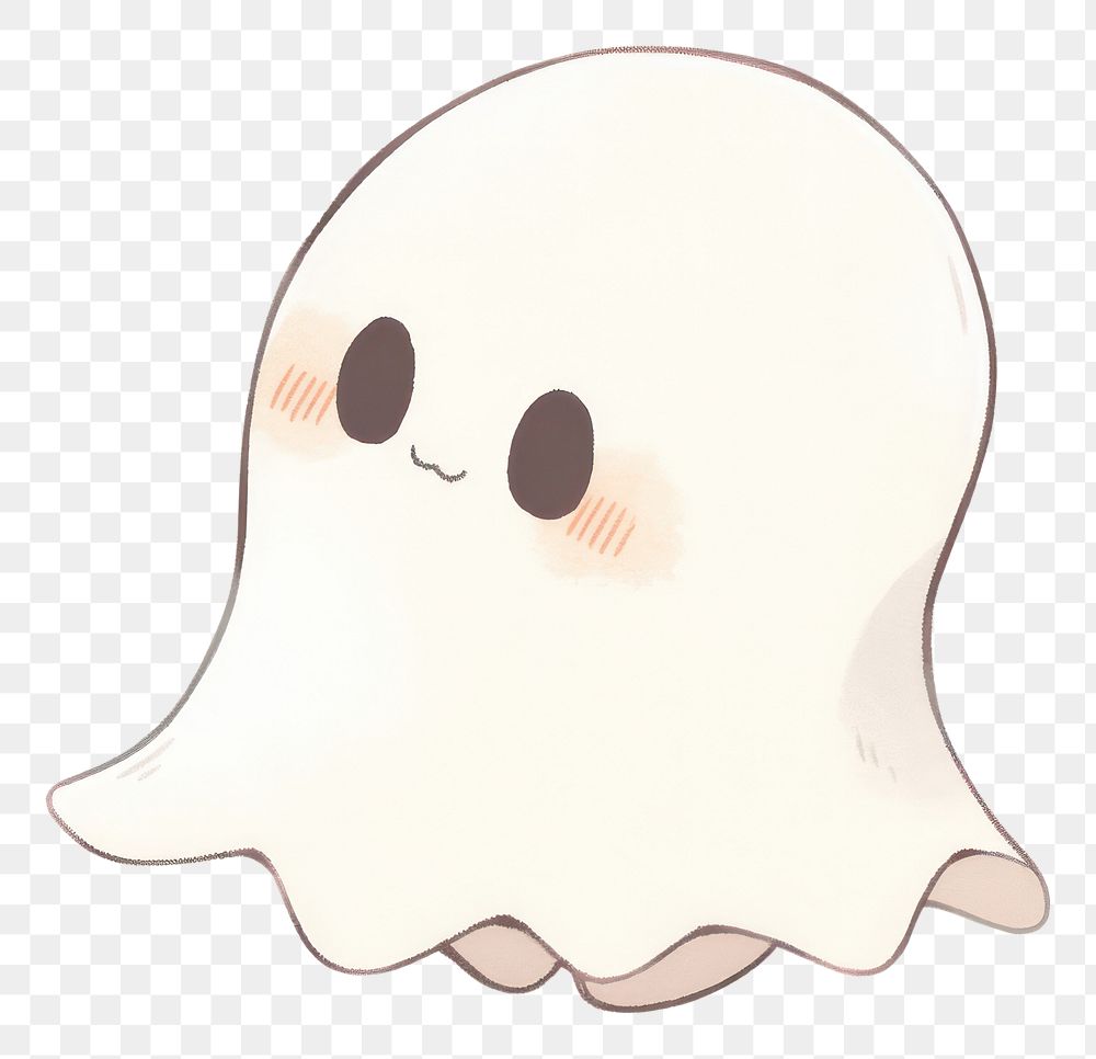 PNG Smiling ghost drawing sketch representation. AI generated Image by rawpixel.