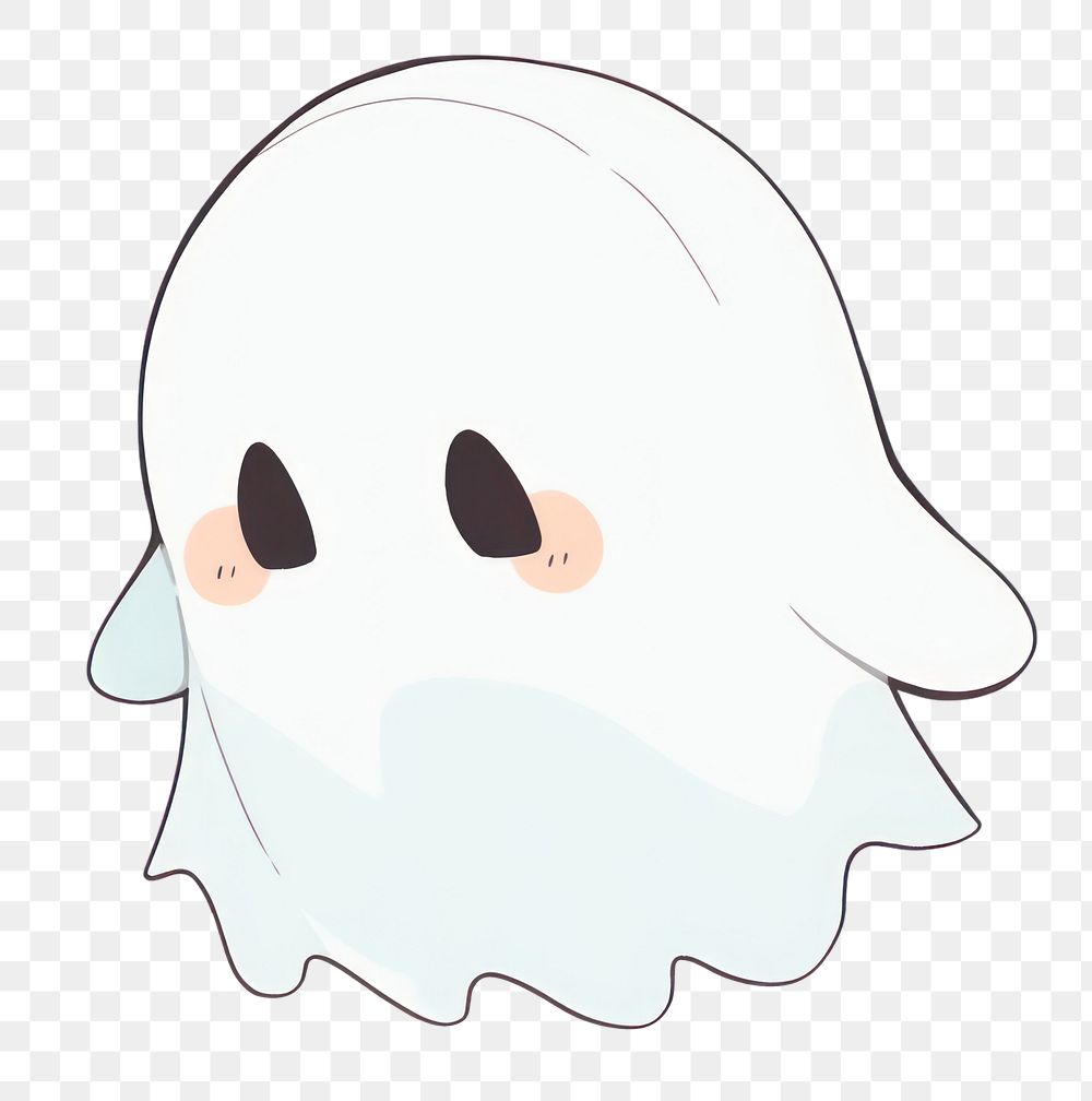PNG Smiling ghost drawing sketch representation. AI generated Image by rawpixel.