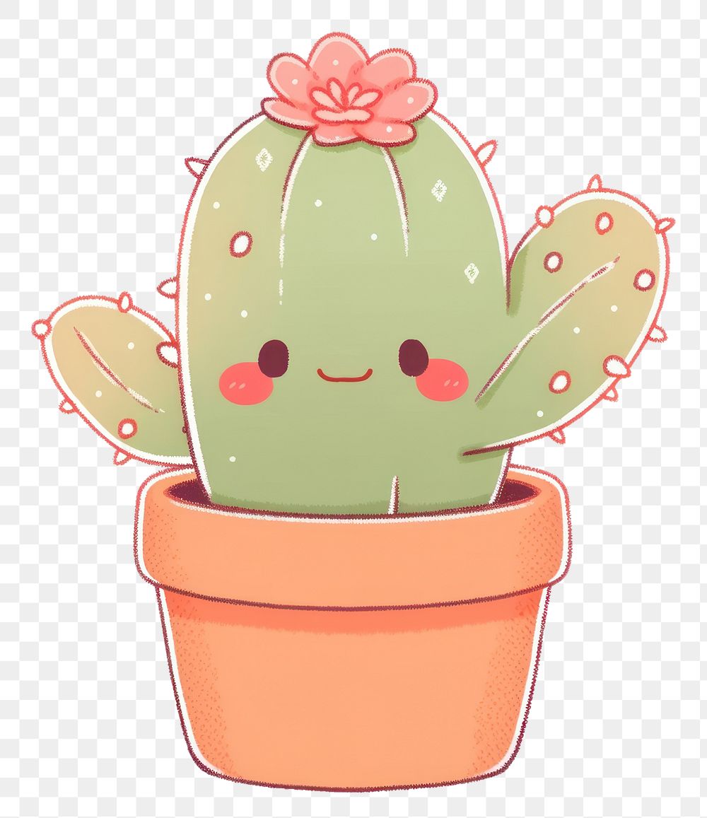 PNG Cactus drawing plant creativity. AI generated Image by rawpixel.