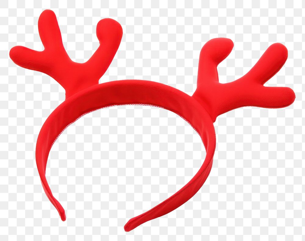 PNG  Red reindeer antlers christmas kids headband white background celebration accessories. AI generated Image by rawpixel.