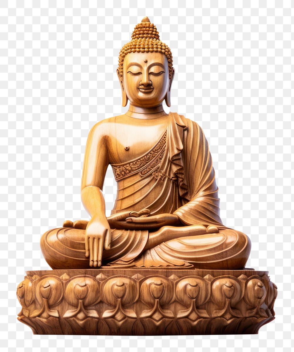 PNG Buddha statue white background representation. AI generated Image by rawpixel.
