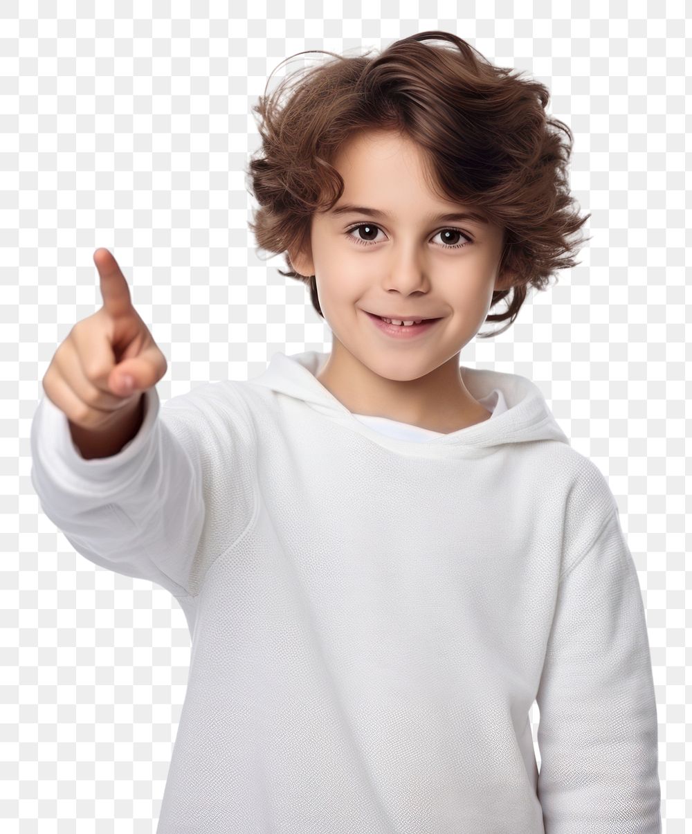 PNG Child portrait finger smile. AI generated Image by rawpixel.