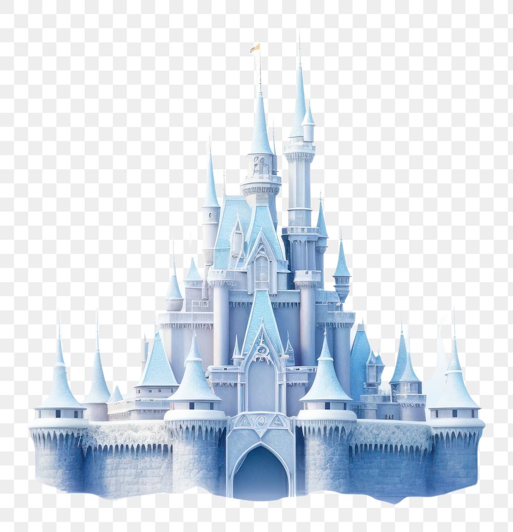 PNG Fantasy frozen castle architecture building outdoors. 