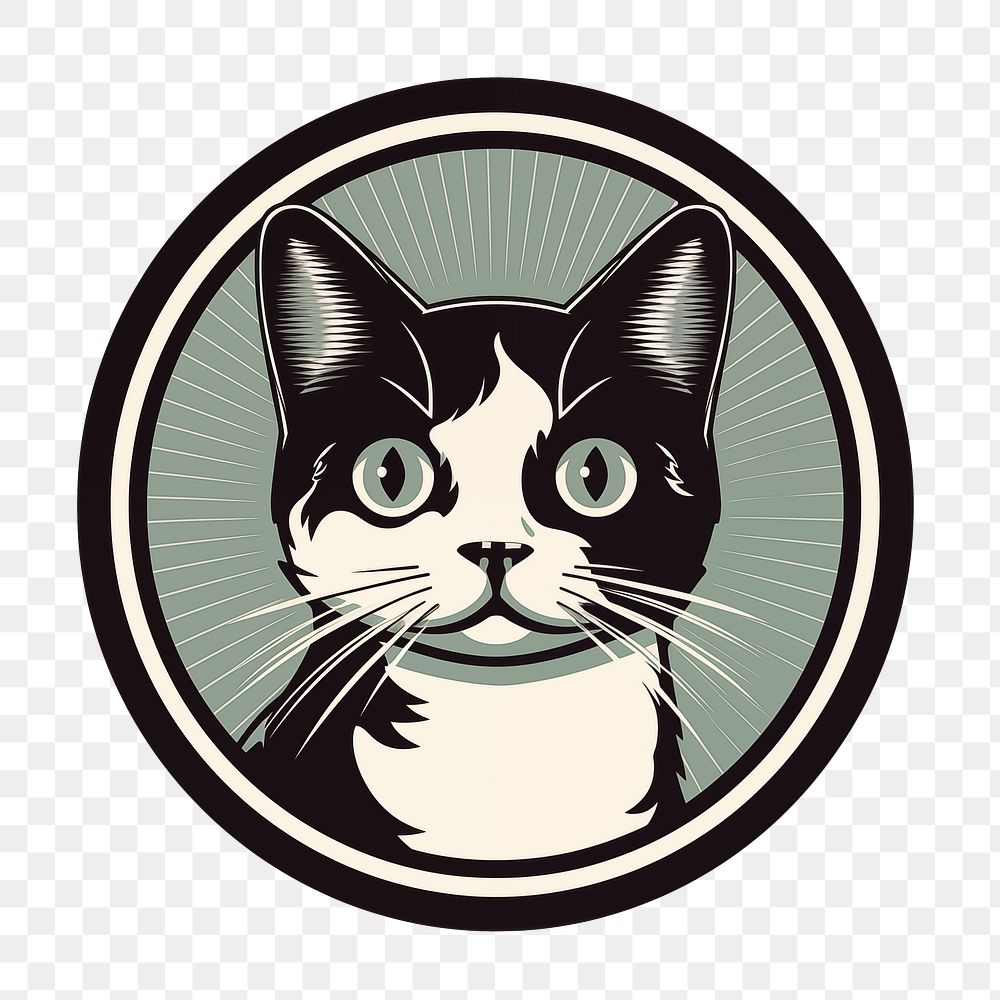 PNG Cat animal mammal logo. AI generated Image by rawpixel.